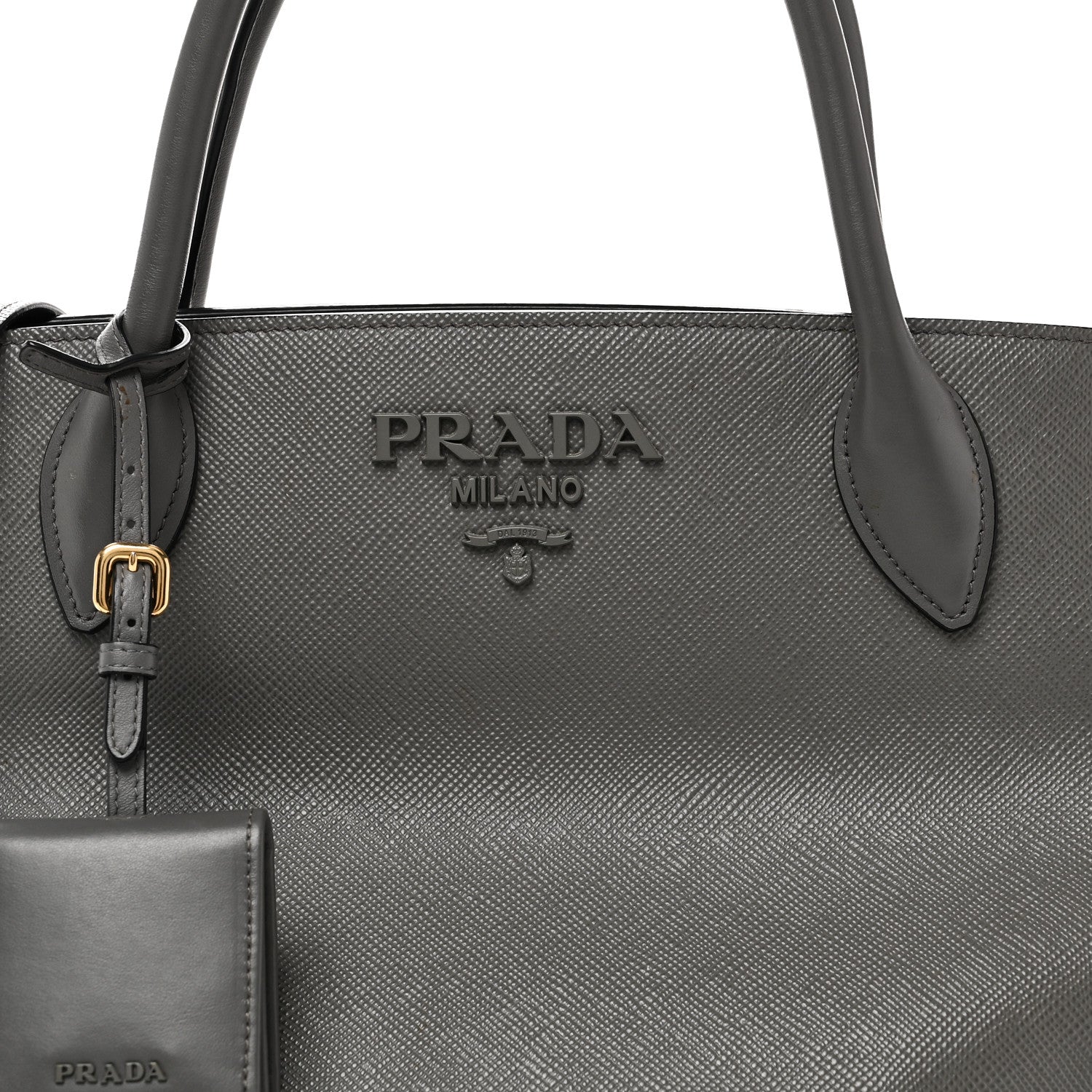 Prada Saffiano Cuir Calfskin Medium Monochrome Top Handle Tote