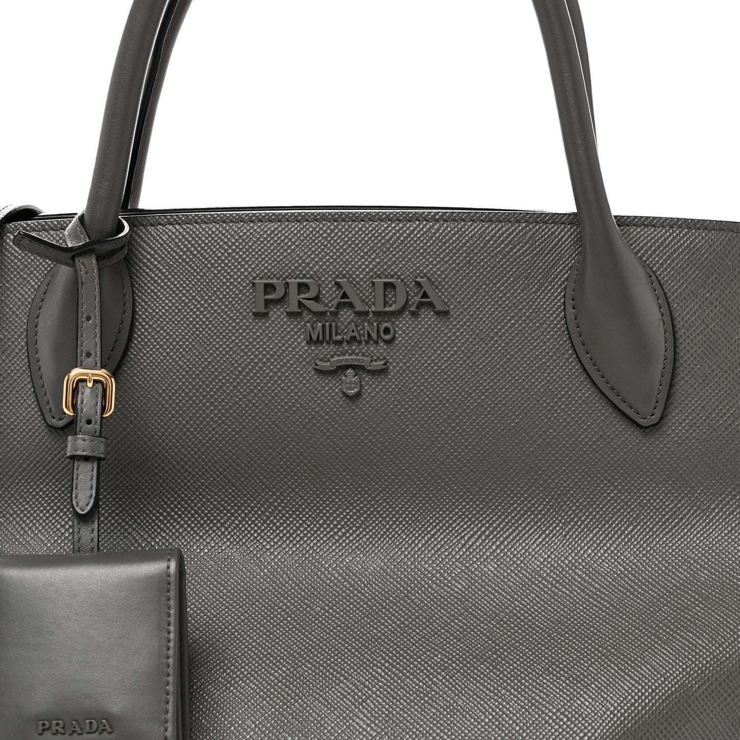 Saffiano Cuir Calfskin Medium Monochrome Top Handle Tote Ardesia