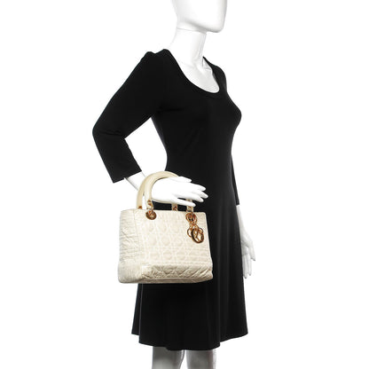 Christian Dior Nylon Cannage Medium Lady Dior White 2 of 22