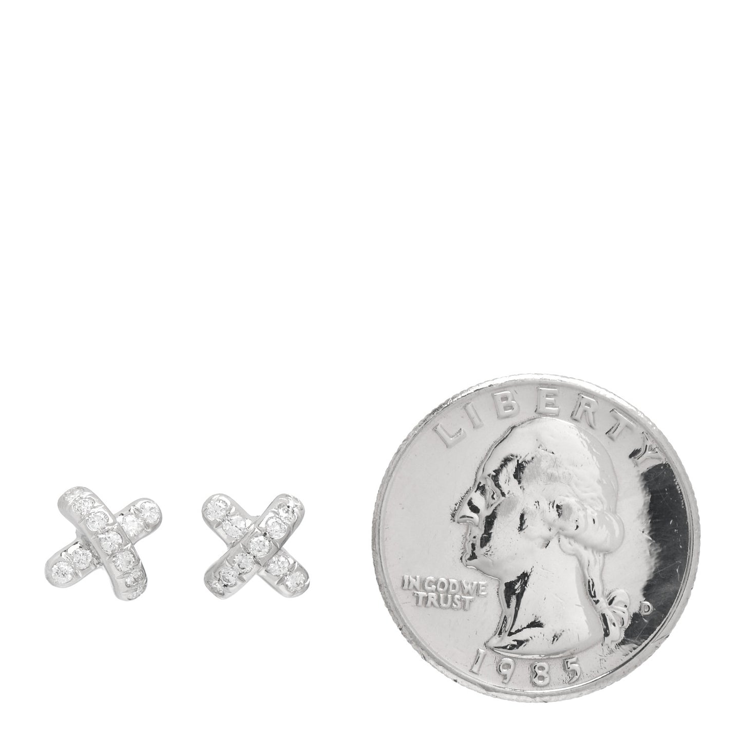 Platinum Diamond Cross Stitch X Stud Earrings