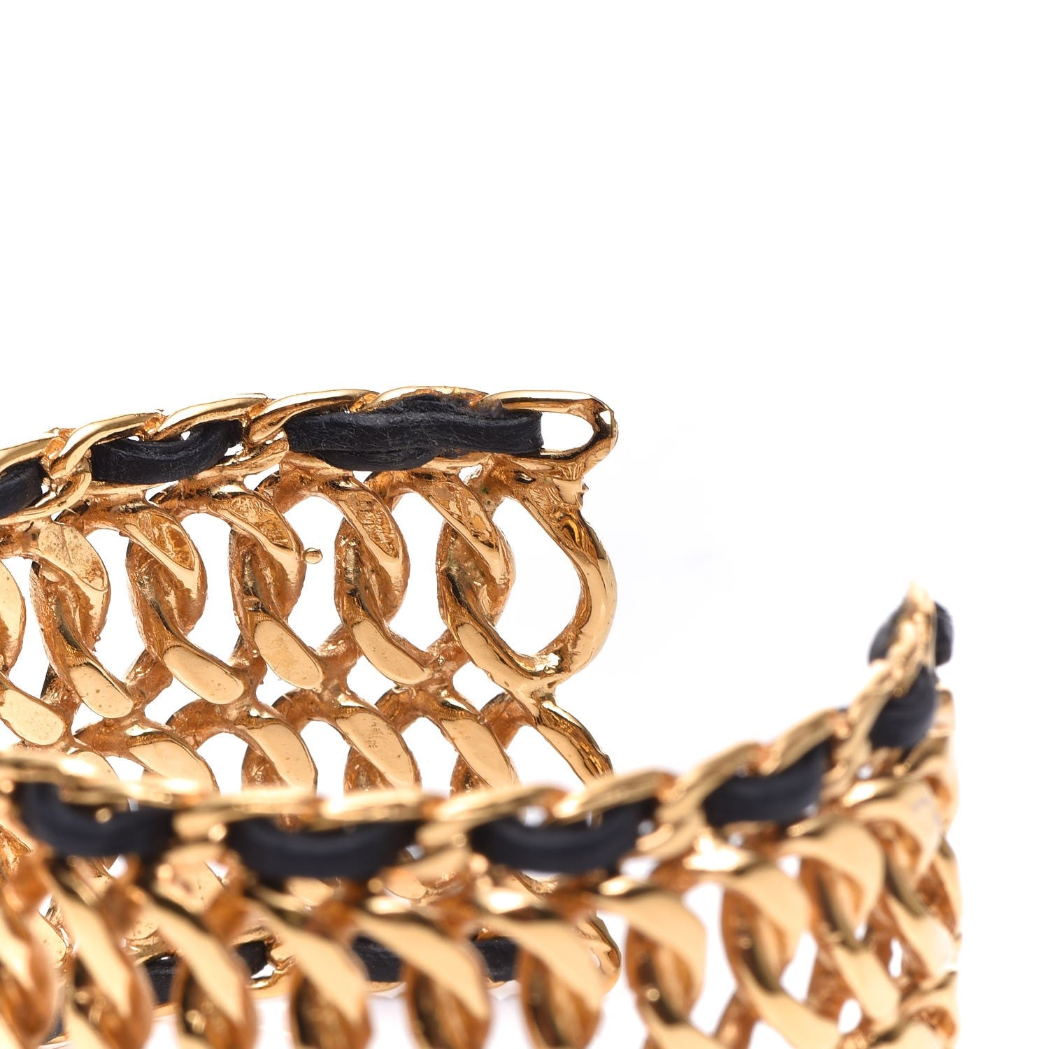 Chanel Lambskin Chain CC Cuff Black Gold 6 of 6
