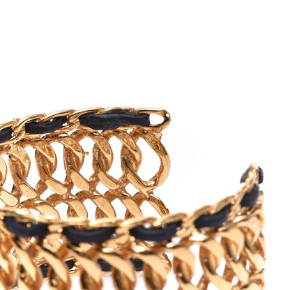 Chanel Lambskin Chain CC Cuff Black Gold 6 of 6