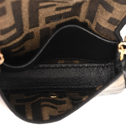 Fendi Fabric Jacquard FF 1974 Nano Baguette Charm Tobacco Moro Black 5 of 10