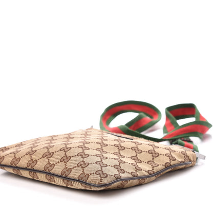 Gucci Monogram Web Small Flat Messenger Bag Brown 9 of 10
