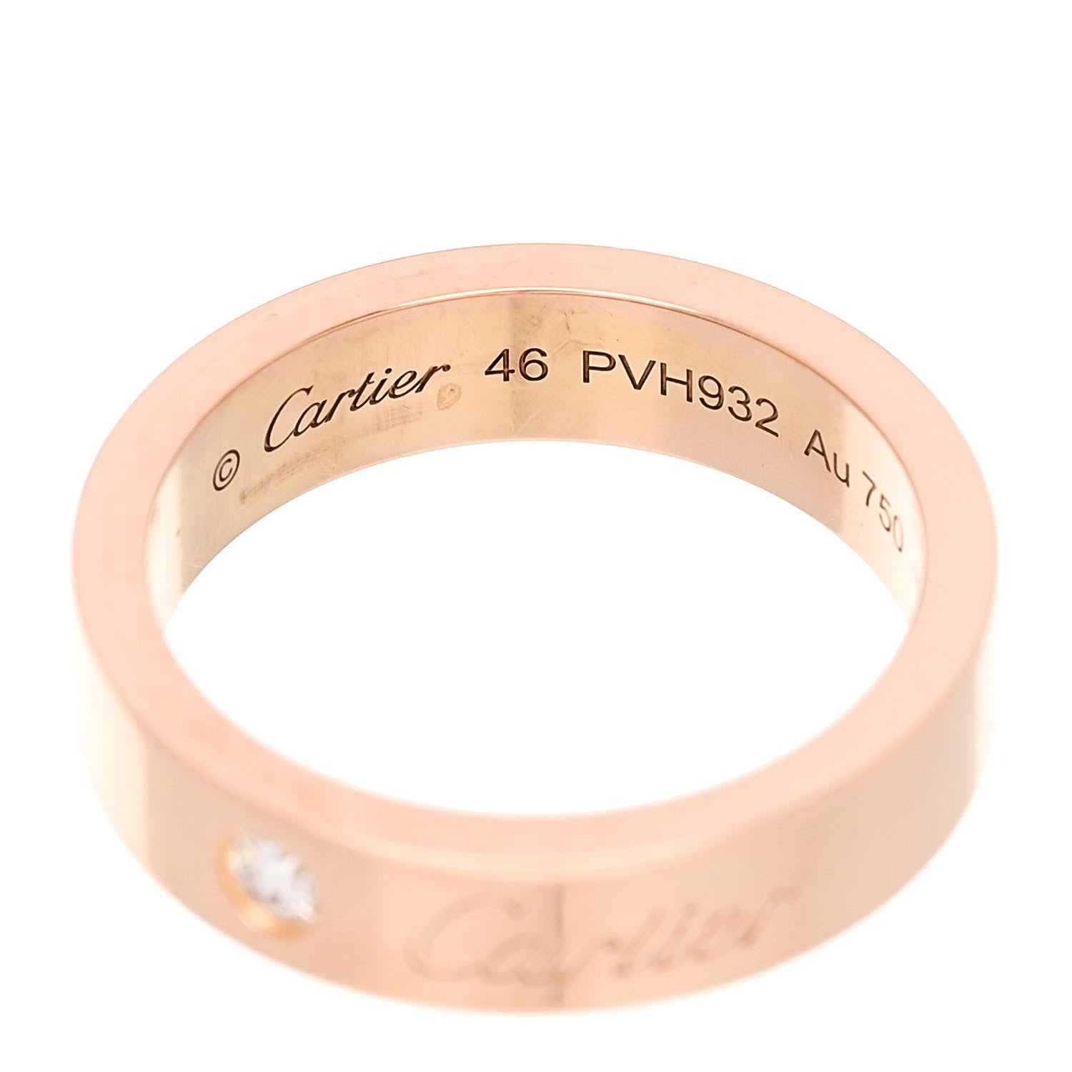 Cartier 18K Pink Gold Diamond 4mm C De Cartier Wedding Band Ring 46 3.75 4 of 5