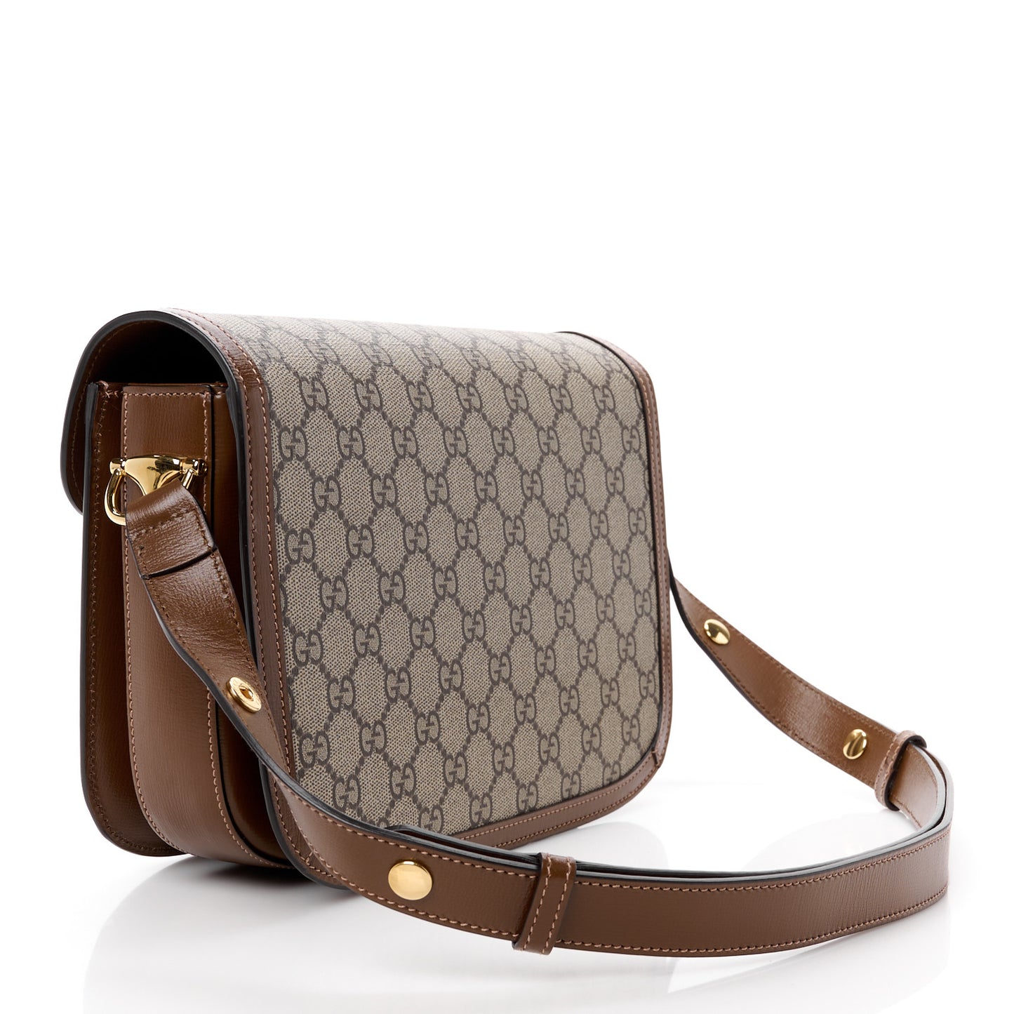 GG Supreme Monogram Horsebit 1955 Shoulder Bag Beige Brown Sugar