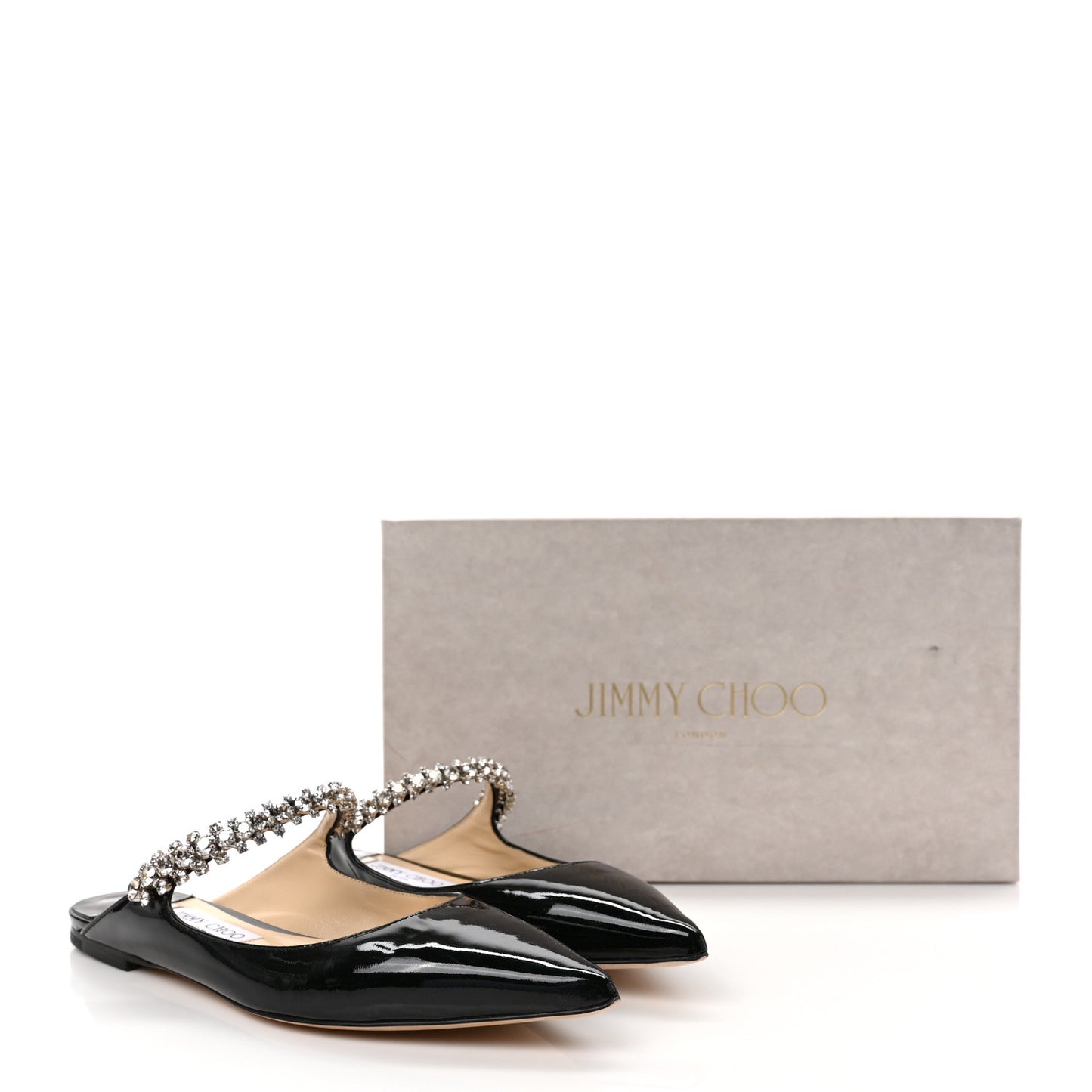 Patent Calfskin Bing 100 Mules 38 Black