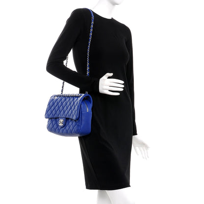 Chanel Caviar Quilted Jumbo Easy Flap Blue 2 of 7