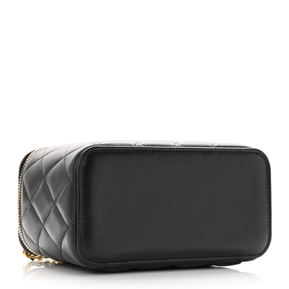 Chanel Lambskin Quilted Small Top Handle Vanity Case With Chain Black 4 of 13