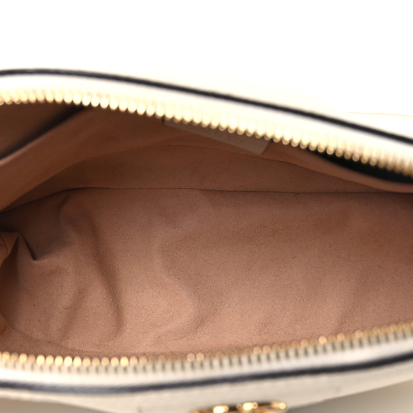 Textured Dollar Calfskin Web Small Ophidia Dome Shoulder Bag Mystic White