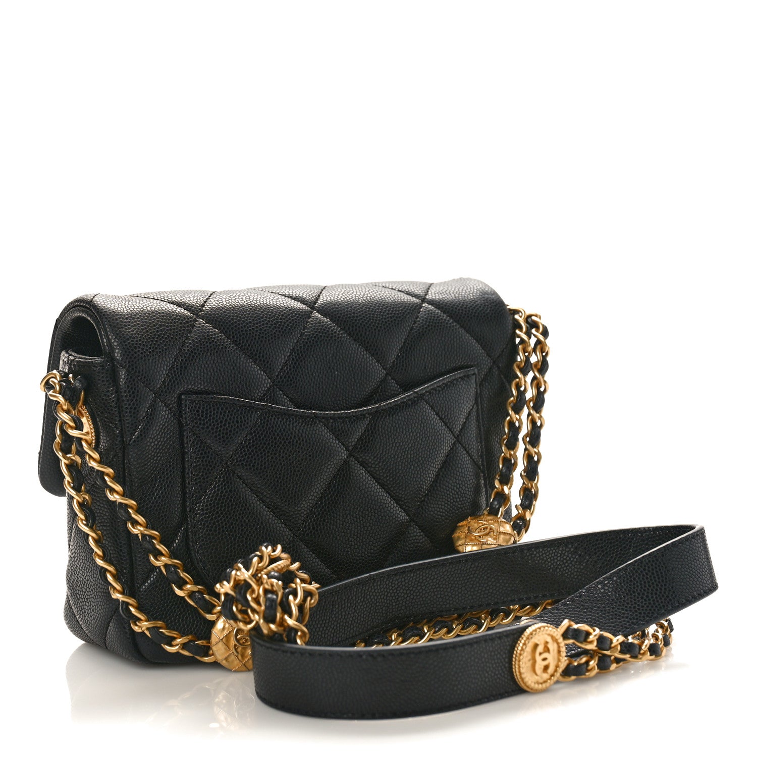 Chanel Caviar Quilted Mini Twist Your Buttons Flap Black 2 of 9