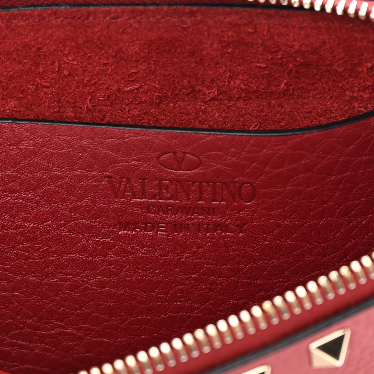 Valentino Garavani Pebbled Calfskin Rockstud Double Zip Camera Crossbody Bag Rosso Valentino 8 of 12