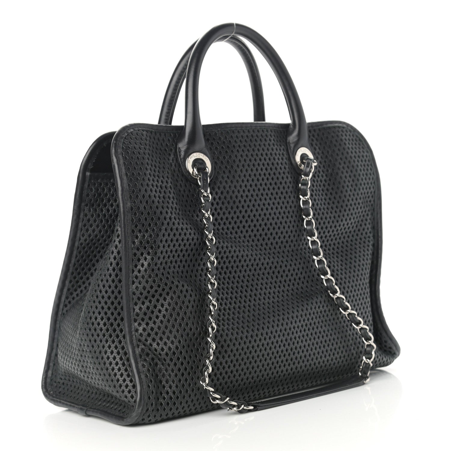 Chanel Calfskin Perforated Up In The Air Tote Black 3 of 13