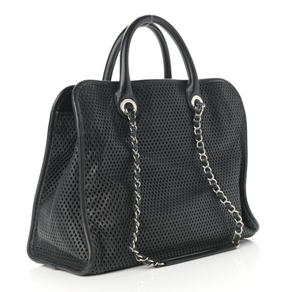 Chanel Calfskin Perforated Up In The Air Tote Black 3 of 13