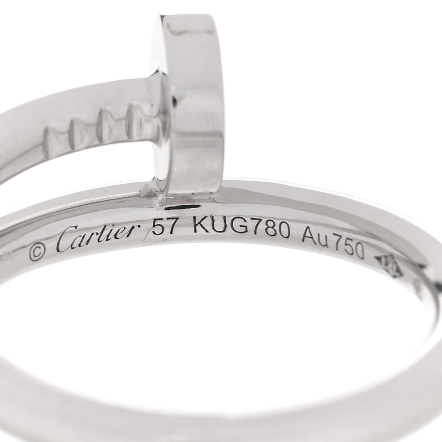Cartier 18K White Gold Juste Un Clou Ring 57 8 4 of 4
