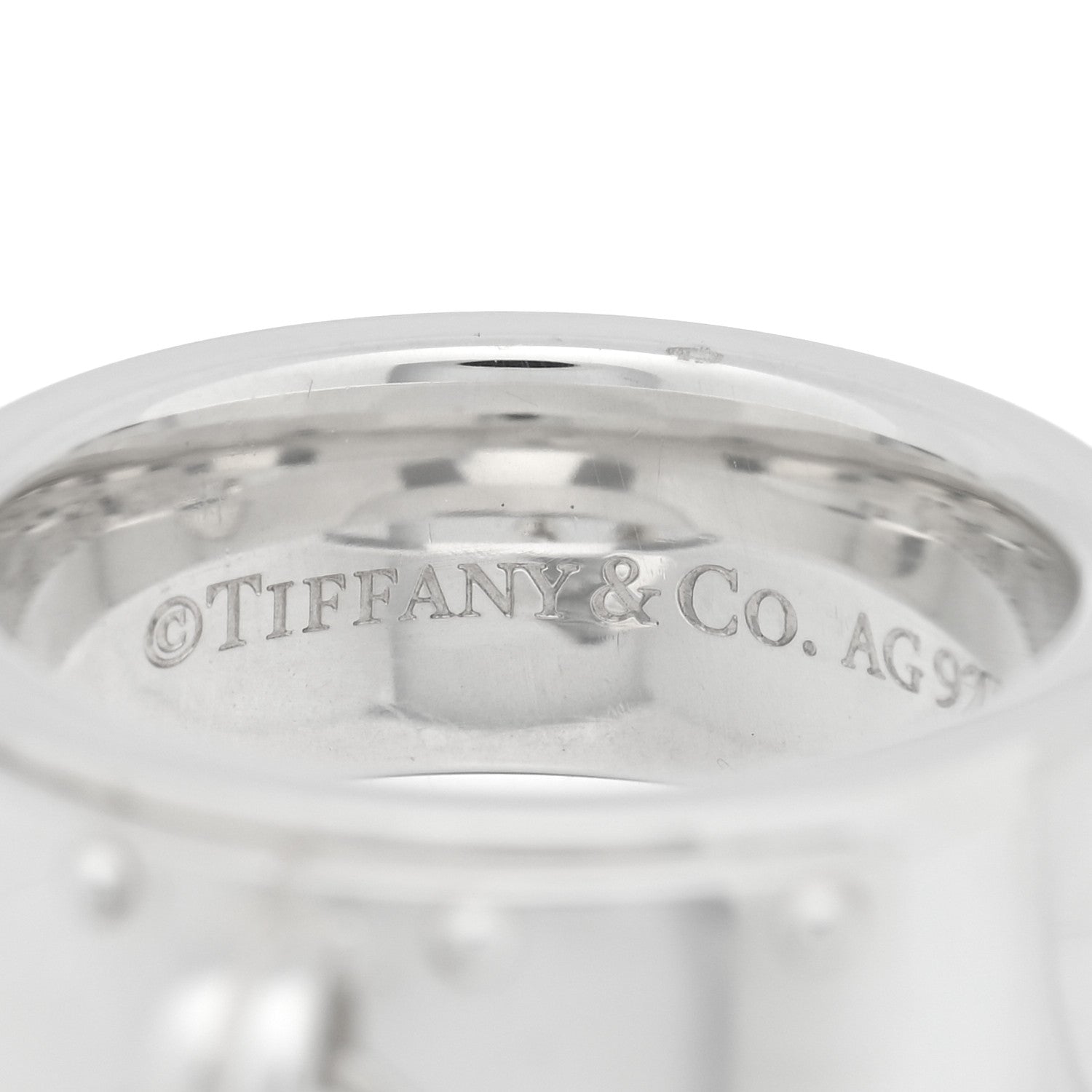 Tiffany Sterling Silver Return To Tiffany Lock Love Ring 46 3.75 4 of 5