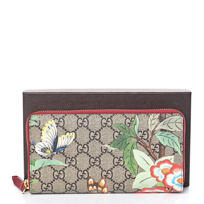 Gucci GG Supreme Monogram Tian Zip Around Wallet Beige Multicolor Red 7 of 7