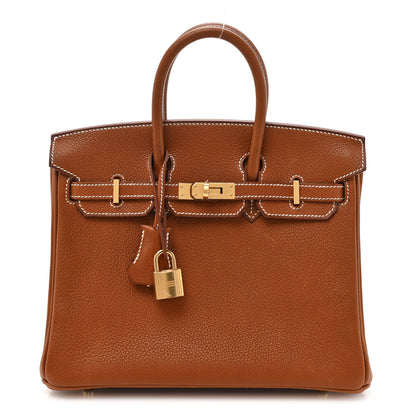 Hermes Natural Barenia Faubourg Birkin 25 Fauve 1 of 16
