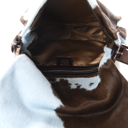 Fendi Calf Hair Mama Baguette Light Blue Brown 5 of 13