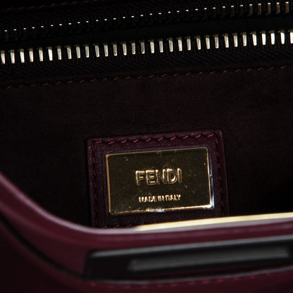Fendi Vitello Dolce Marmol Large Peekaboo Iconic Satchel Bordeaux Graphite 6 of 7