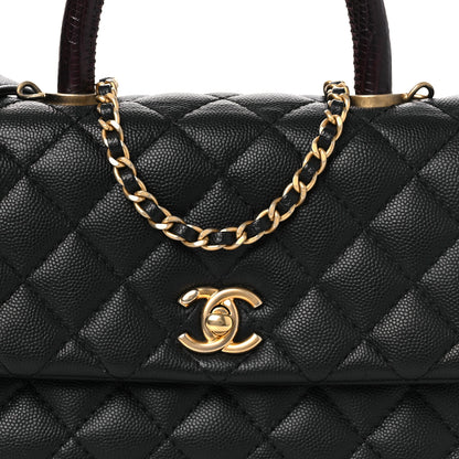 Chanel Caviar Lizard Embossed Quilted Mini Coco Handle Flap Black 8 of 14