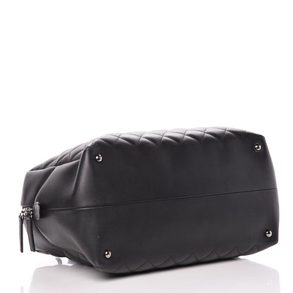 Chanel Calfskin Quilted Feather Weight Bowling Bag Black 4 of 19