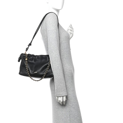 Loewe Mellow Nappa Medium Donut Chain Flamenco Knot Clutch Black 2 of 11