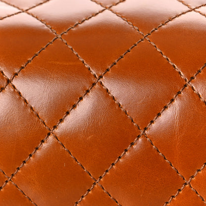 Chanel Glazed Calfskin Shearling Quilted Small Mountain Backpack Brown 11 of 15