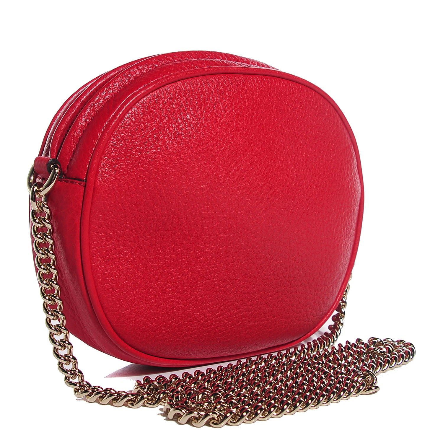 Gucci Pebbled Calfskin Mini Soho Chain Bag Tabasco Red 3 of 7