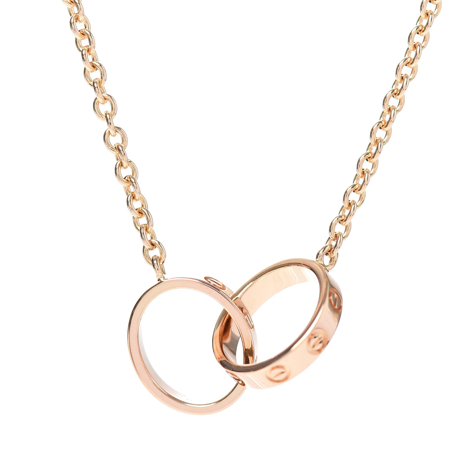 Cartier 18K Pink Gold Interlocking LOVE Necklace 5 of 5