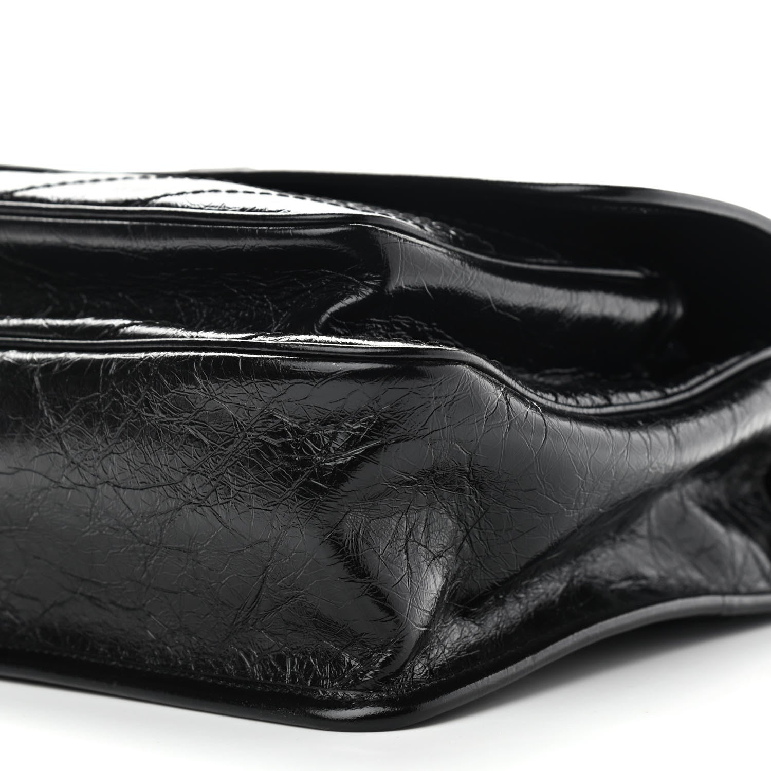 Saint Laurent Crinkled Calfskin Matelasse Monogram Large Niki Chain Satchel Black 10 of 12