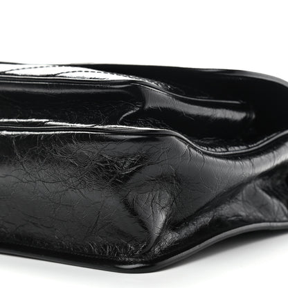 Saint Laurent Crinkled Calfskin Matelasse Monogram Large Niki Chain Satchel Black 10 of 12