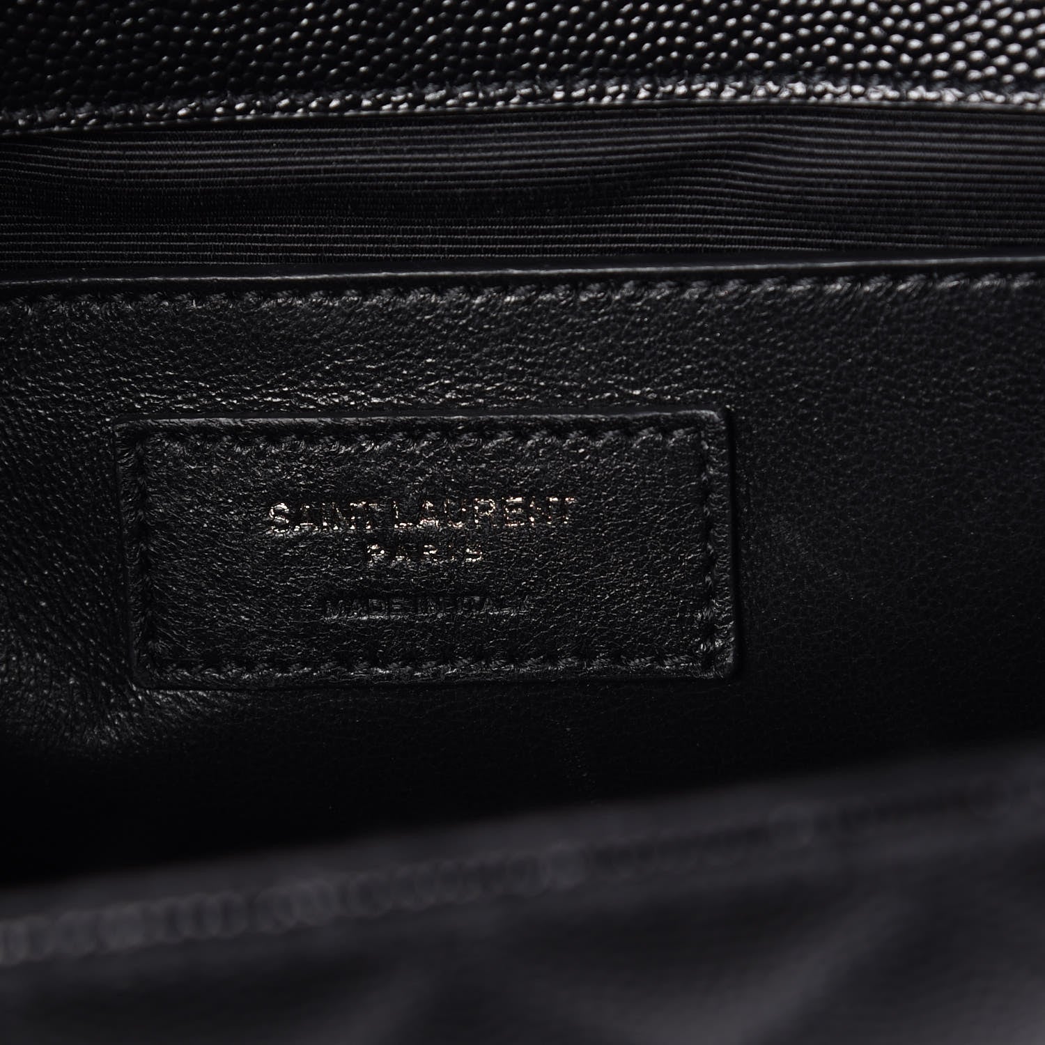 Saint Laurent Grain De Poudre Textured Mixed Matelasse Triquilt Medium Monogram Satchel Black 8 of 9