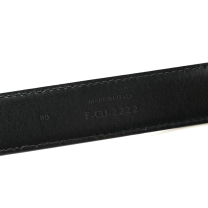 Celine Taurillon Calfskin Medium 25mm Triomphe Belt 80 32 Black 6 of 8
