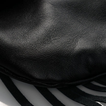 Saint Laurent Calfskin Small Emmanuelle Fringe Hobo Bag Black 10 of 12