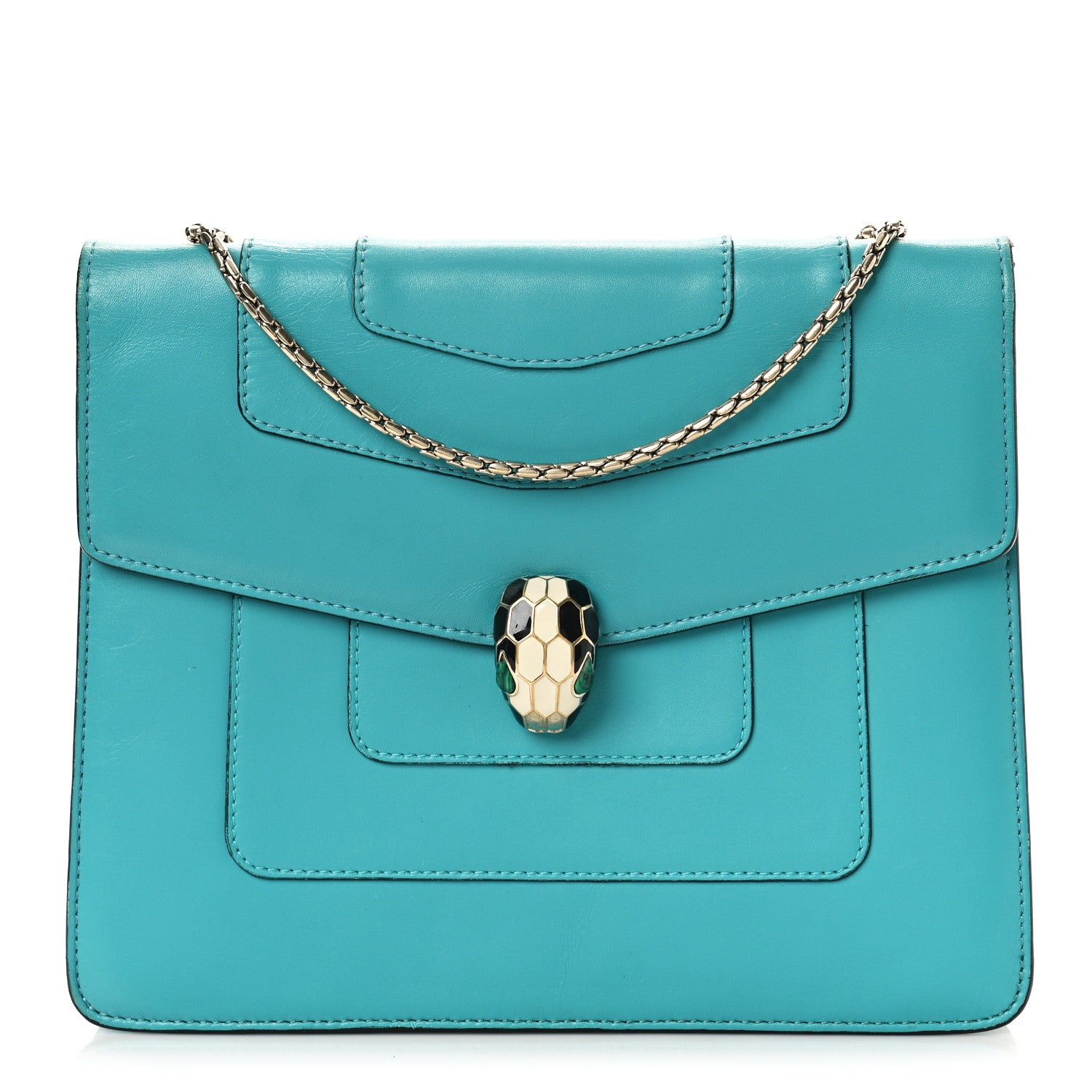 Bulgari Calfskin Serpenti Forever Crossbody Bag Green 1 of 8