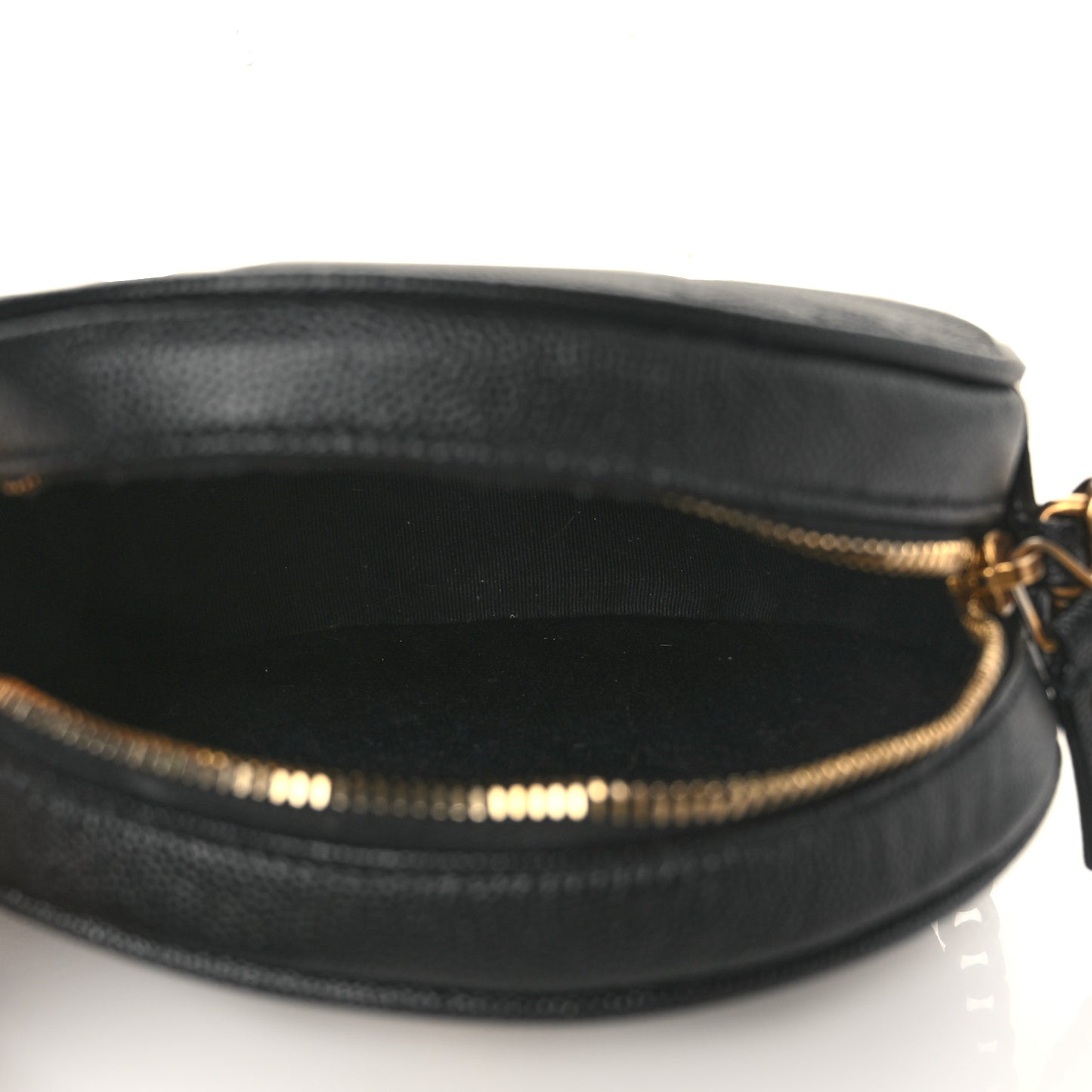 Grain De Poudre Matelasse Chevron Quilted Round Vinyle Camera Bag Black