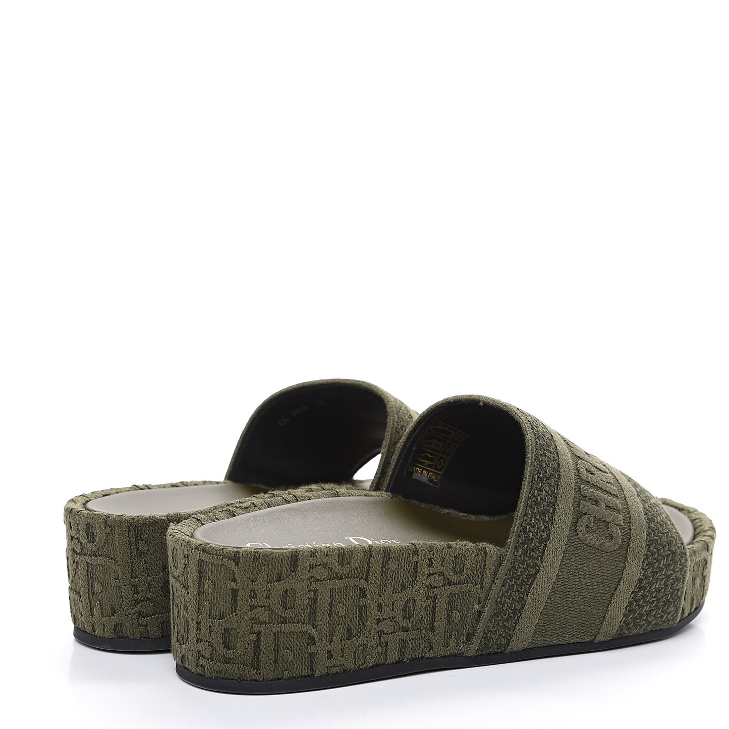 Oblique Denim D-Way Platform Sandal 37 Kaki