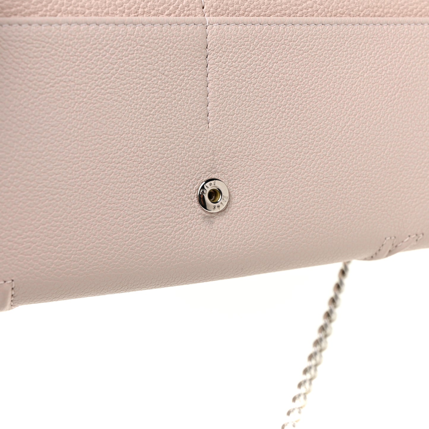 Grained Calfskin Diorama Wallet on Chain Pouch Rose Poudre