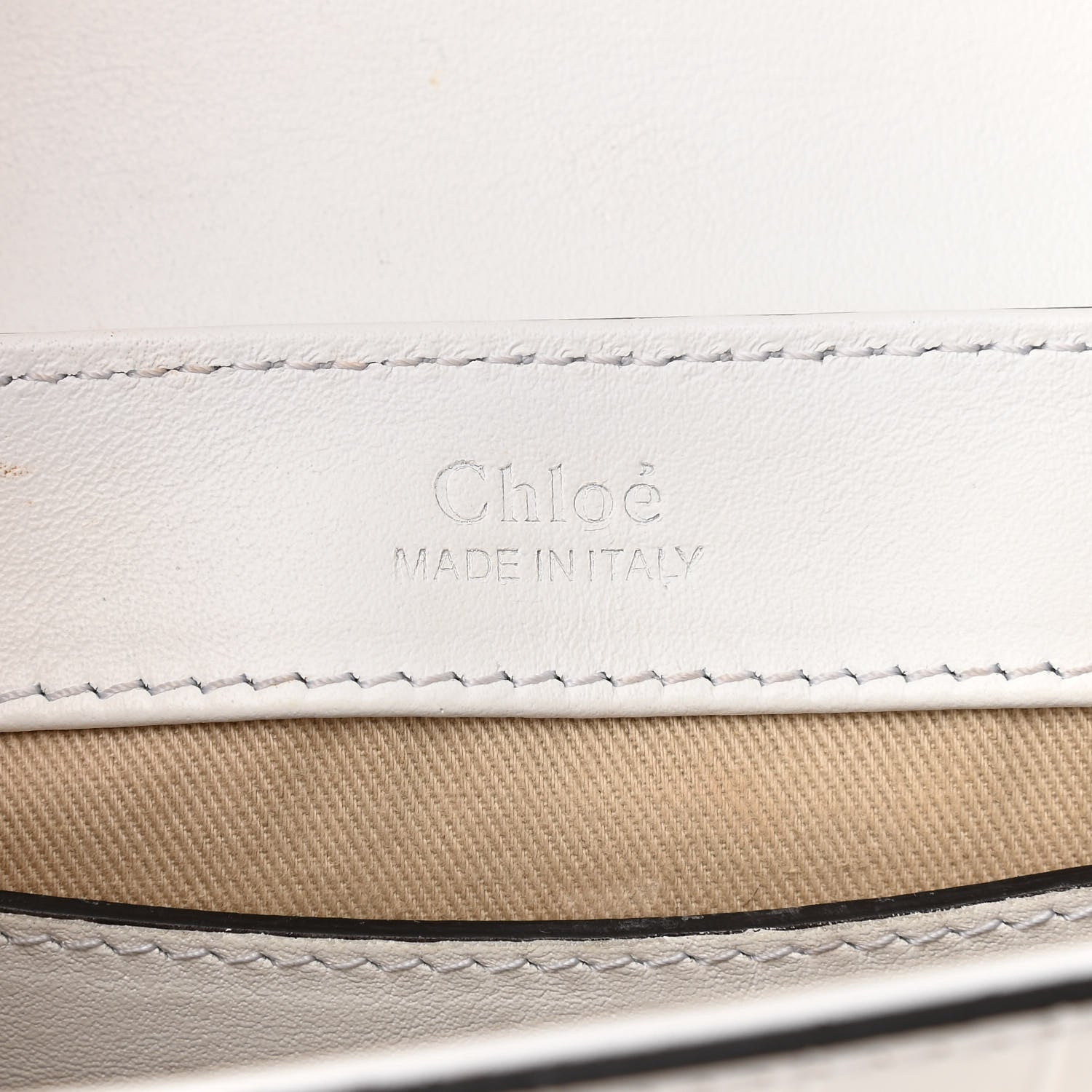 Chloe Calfskin Crocodile Embossed Mini C Double Carry Brilliant White 6 of 9