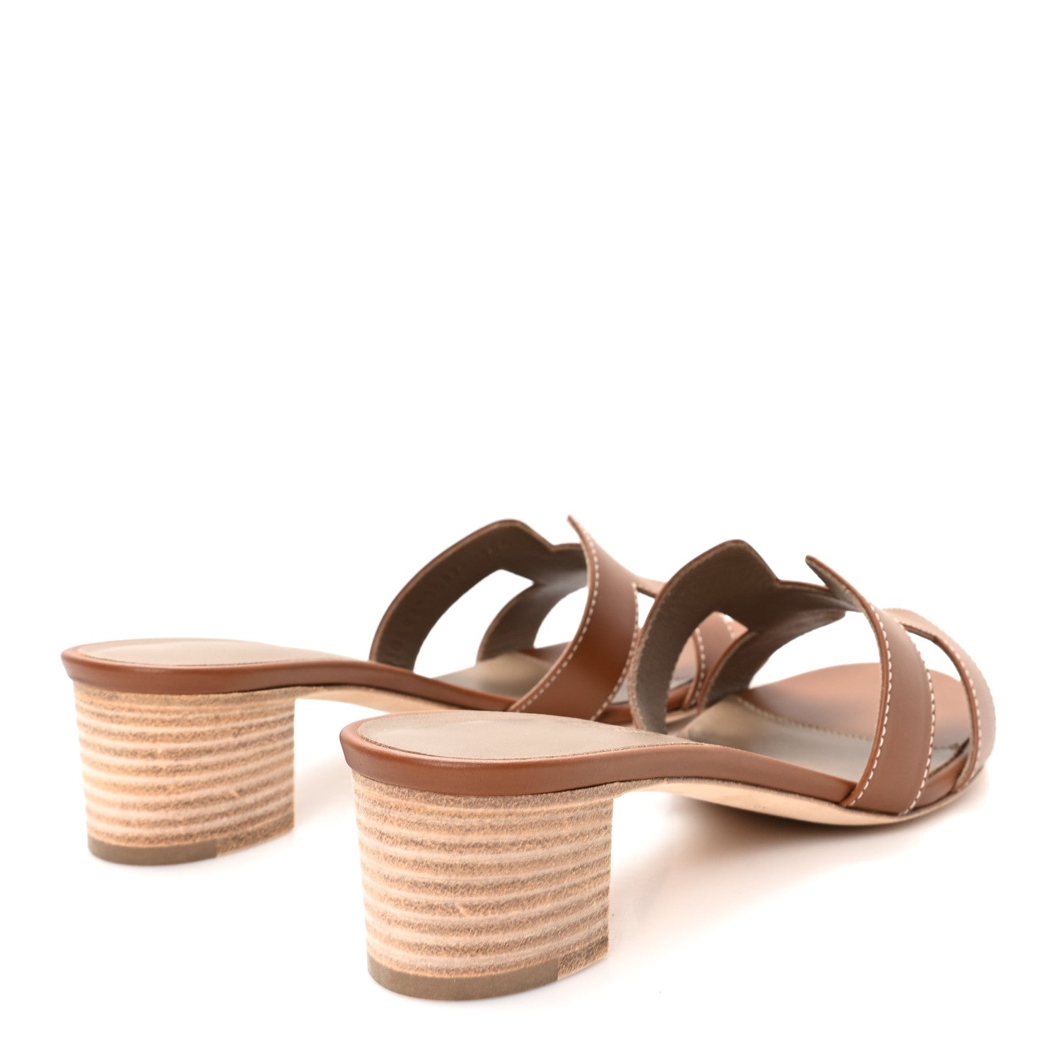 Hermes Calfskin Oasis Sandals 37.5 Gold 5 of 10