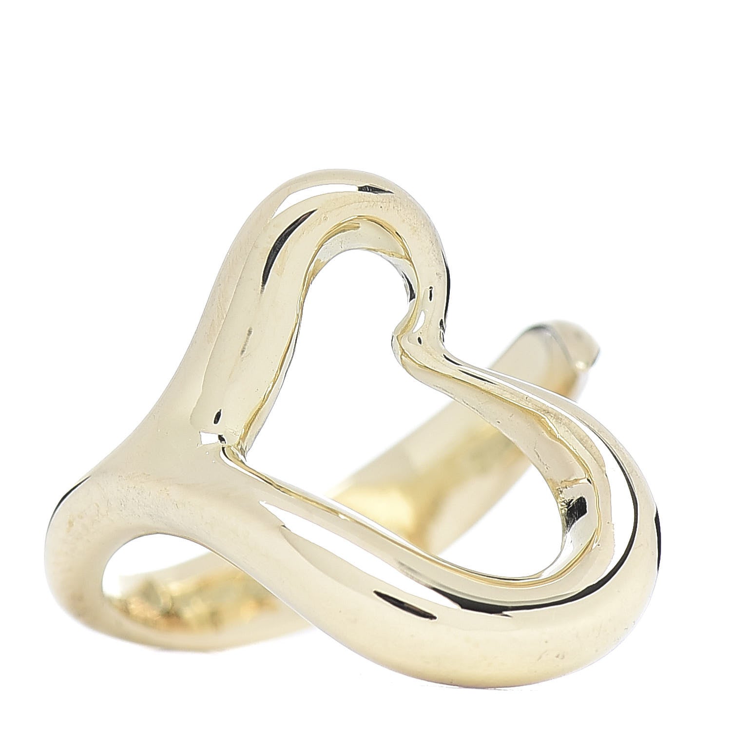 Tiffany 18K Yellow Gold Small Elsa Peretti Open Heart Ring 50 5.25 1 of 5
