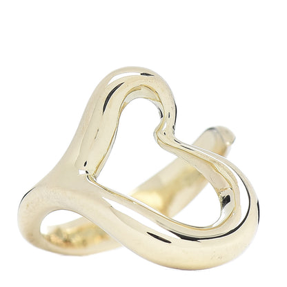 Tiffany 18K Yellow Gold Small Elsa Peretti Open Heart Ring 50 5.25 1 of 5