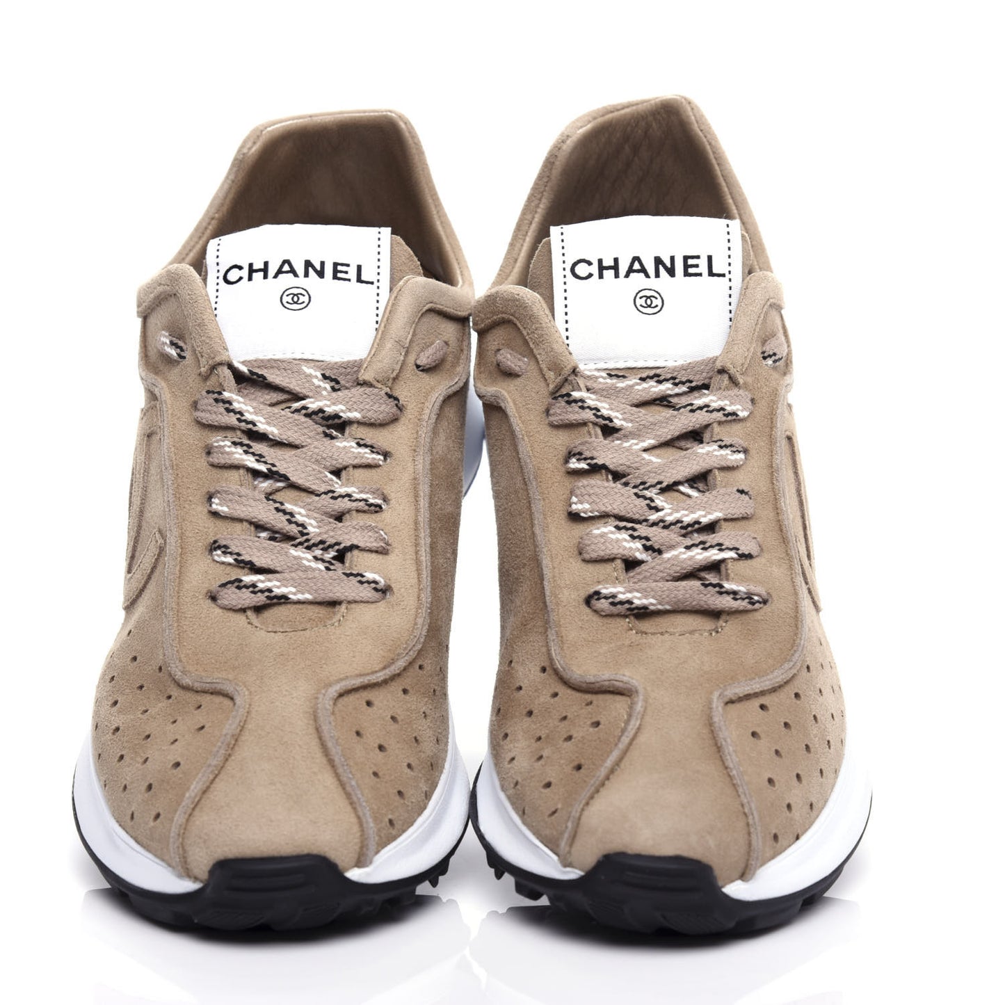 Suede Goatskin CC Sneakers 38.5 Dark Beige