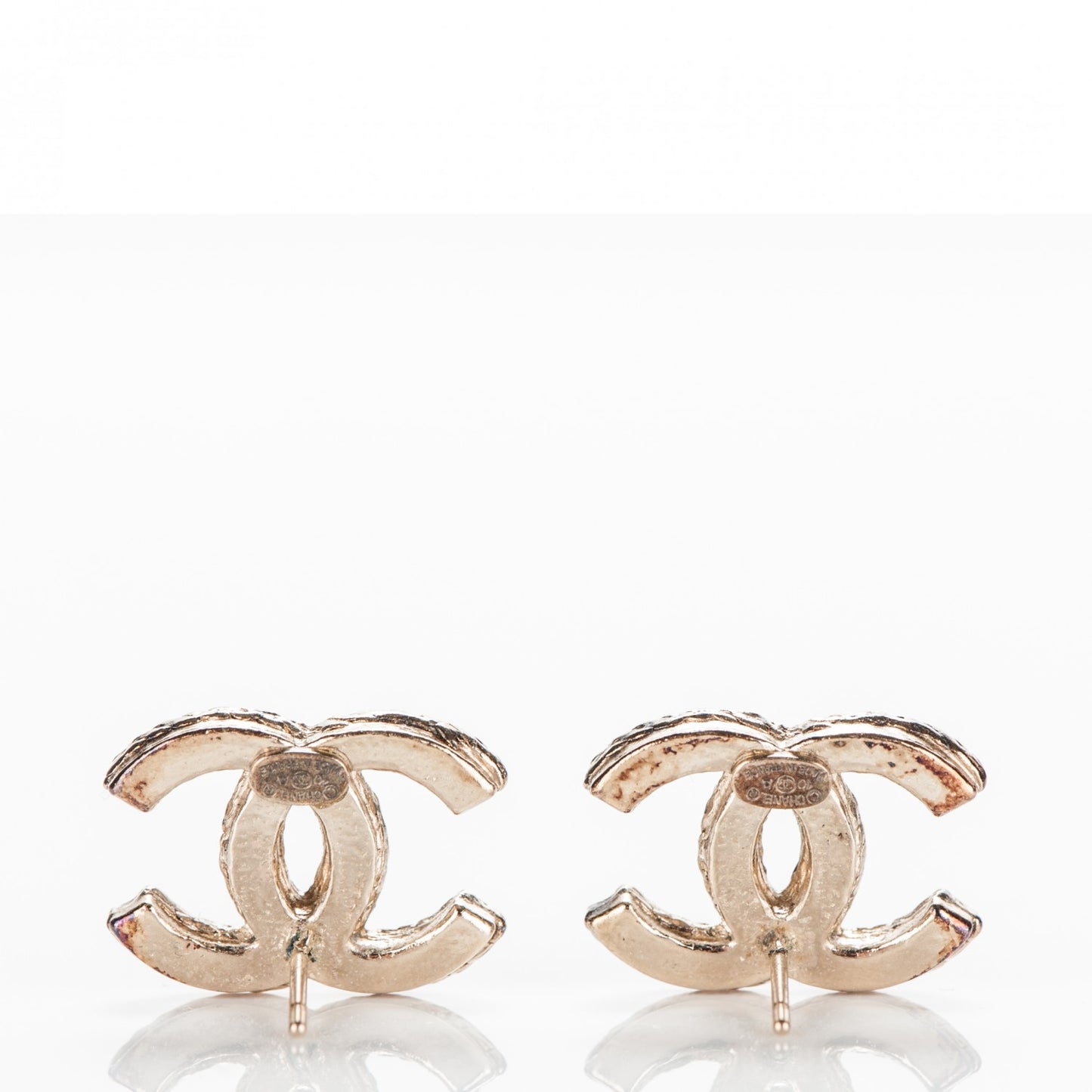 Twisted CC Earrings Light Gold