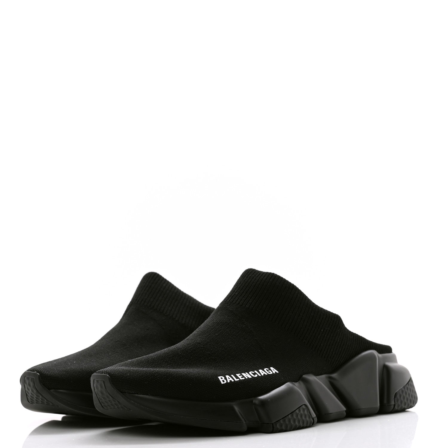 Balenciaga Neoprene Knit Womens Speed Sneakers Mules 38 Black 3 of 9