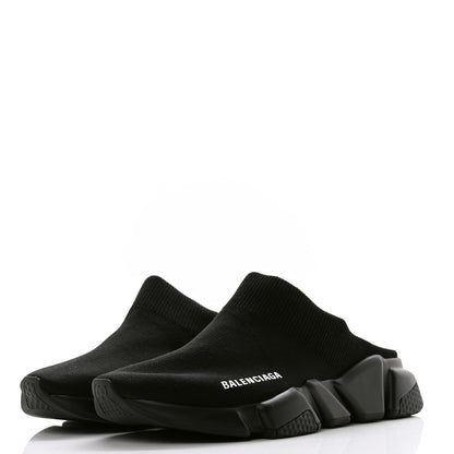 Balenciaga Neoprene Knit Womens Speed Sneakers Mules 38 Black 3 of 9