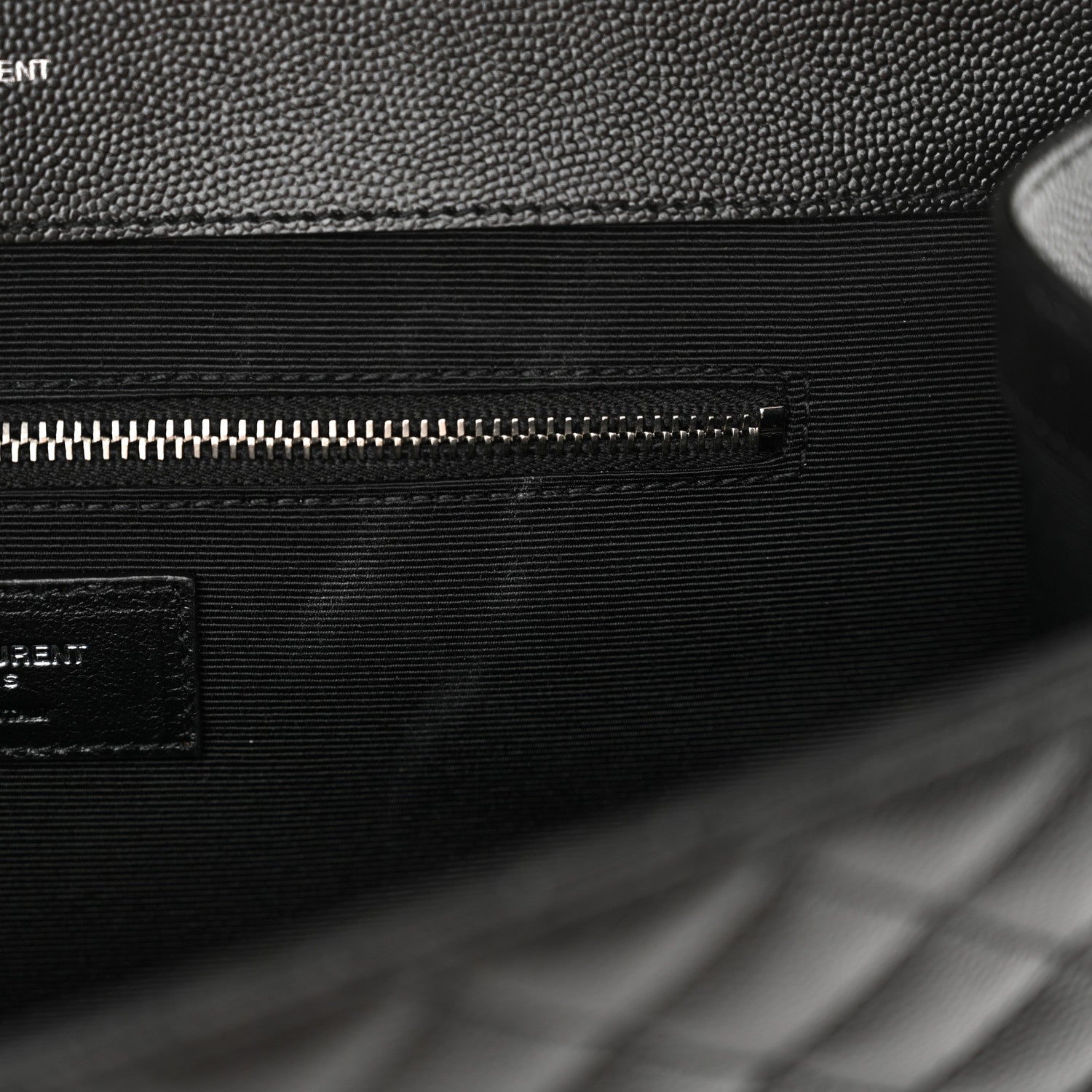 Saint Laurent Grain De Poudre Textured Mixed Matelasse Large Triquilt Monogram Satchel Black 11 of 11