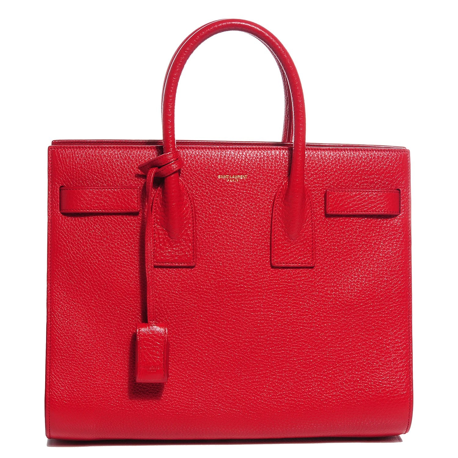 Saint Laurent Grained Calfskin Small Sac De Jour Lipstick Red 1 of 7