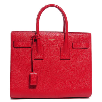 Saint Laurent Grained Calfskin Small Sac De Jour Lipstick Red 1 of 7